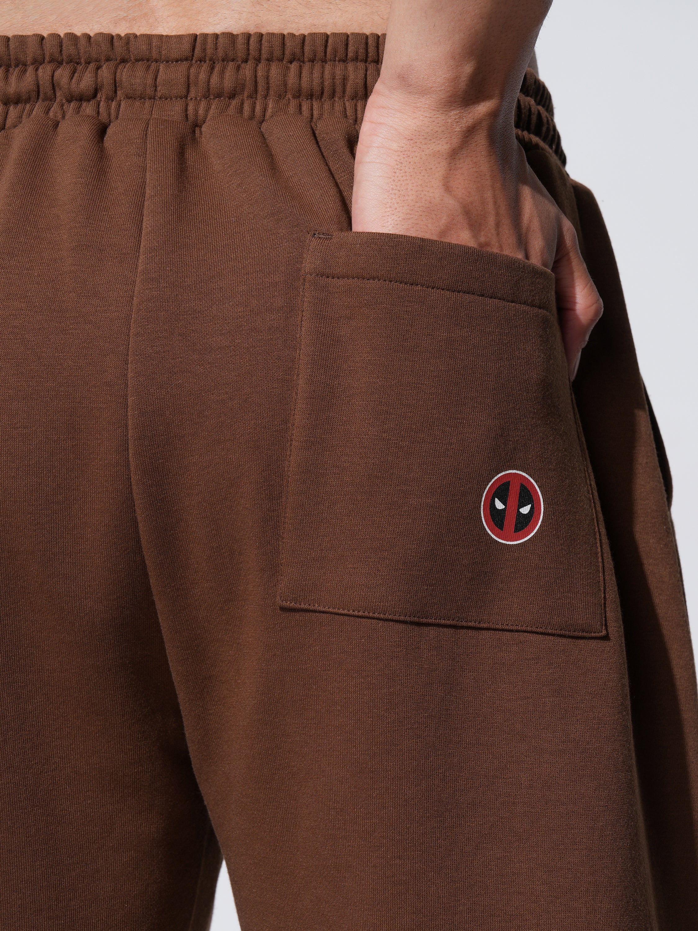 Marvel By Highlander Men Brown Deadpool Straight Fit Printed Joggers - Brown - Image 7