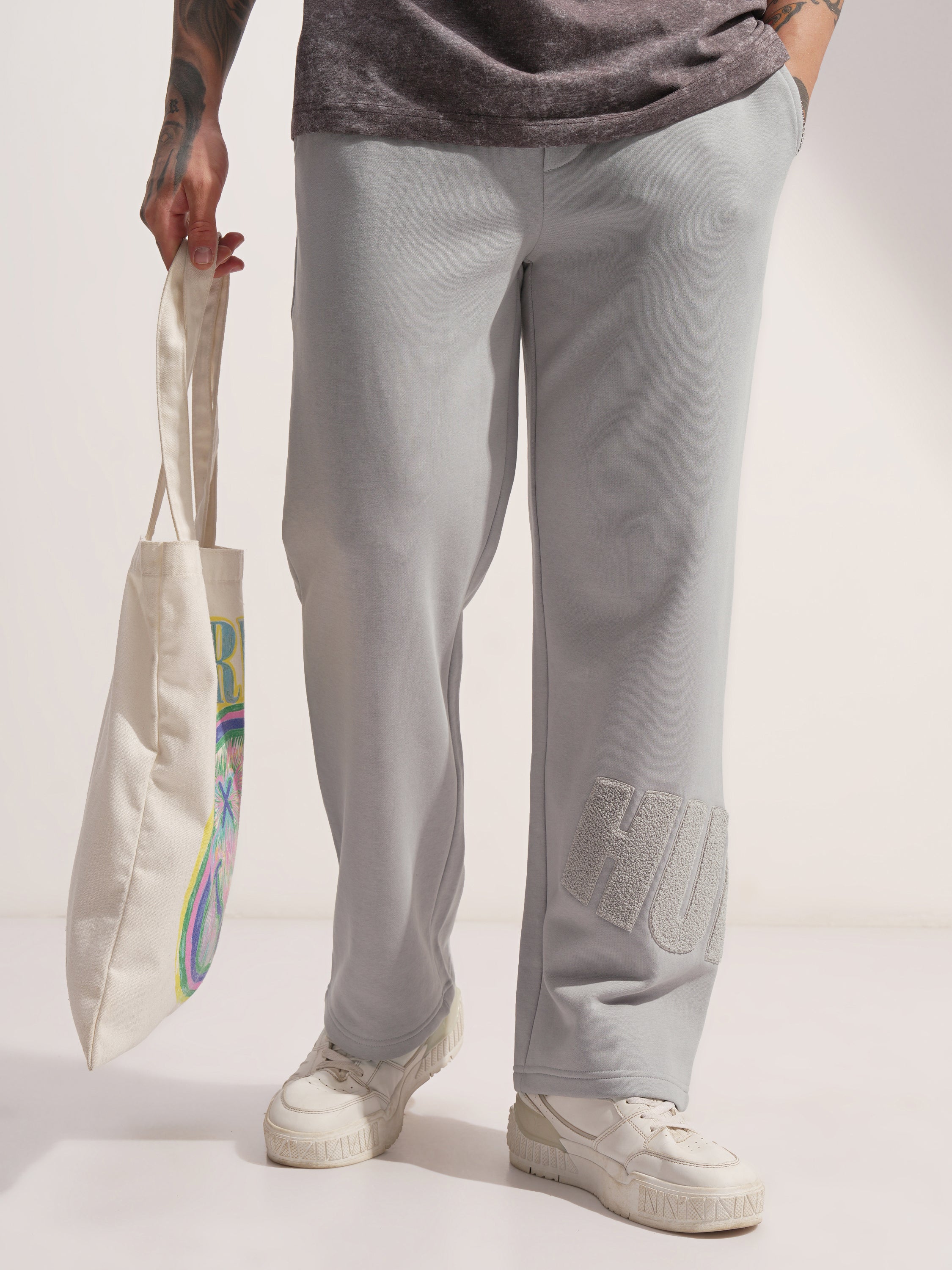 Marvel By Highlander Men Grey Hulk Baggy Solid Casual Trouser - Grey - Image 1