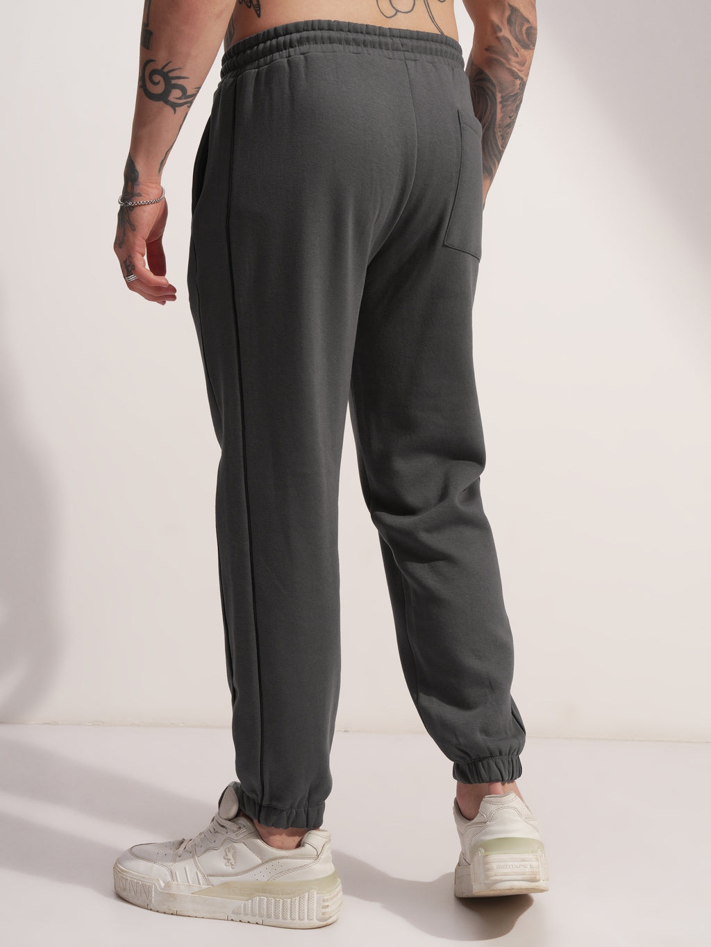 Marvel By Highlander Men Grey Black Panther Baggy Solid Joggers - Grey - Image 3