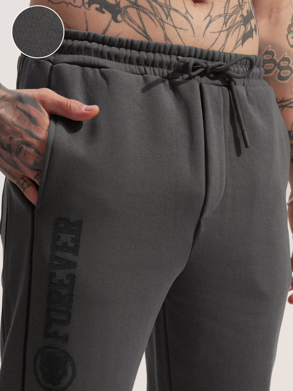 Marvel By Highlander Men Grey Black Panther Baggy Solid Joggers - Grey - Image 5