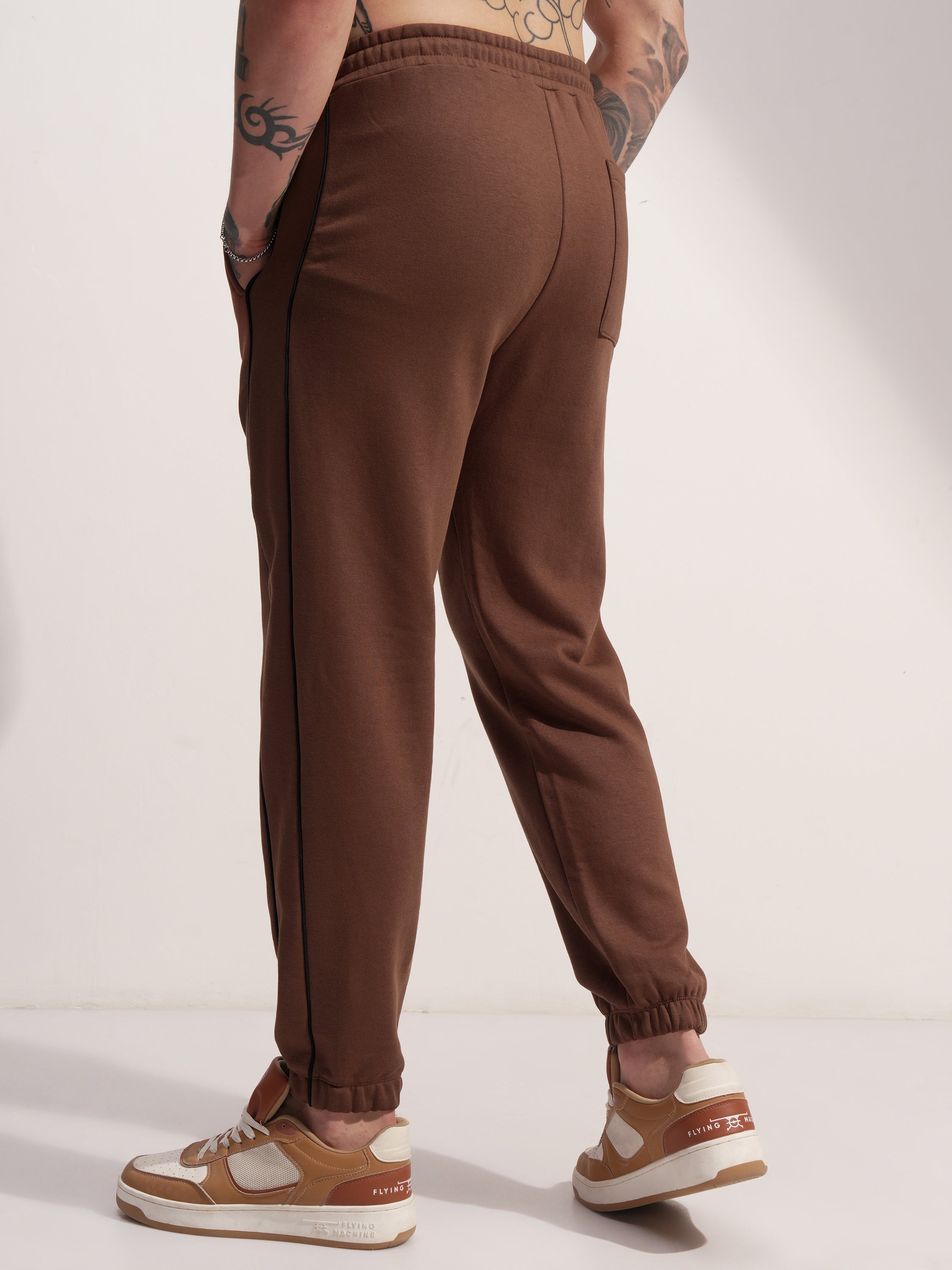 Marvel By Highlander Men Brown Black Panther Baggy Solid Joggers - Brown - Image 3