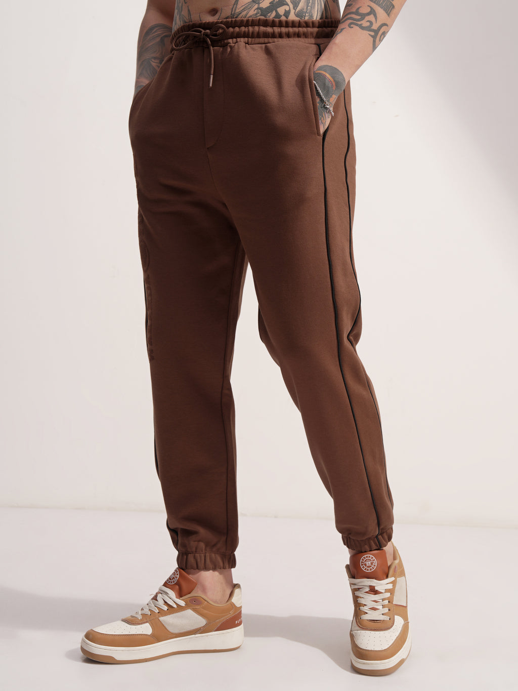 Marvel By Highlander Men Brown Black Panther Baggy Solid Joggers - Brown - Image 4
