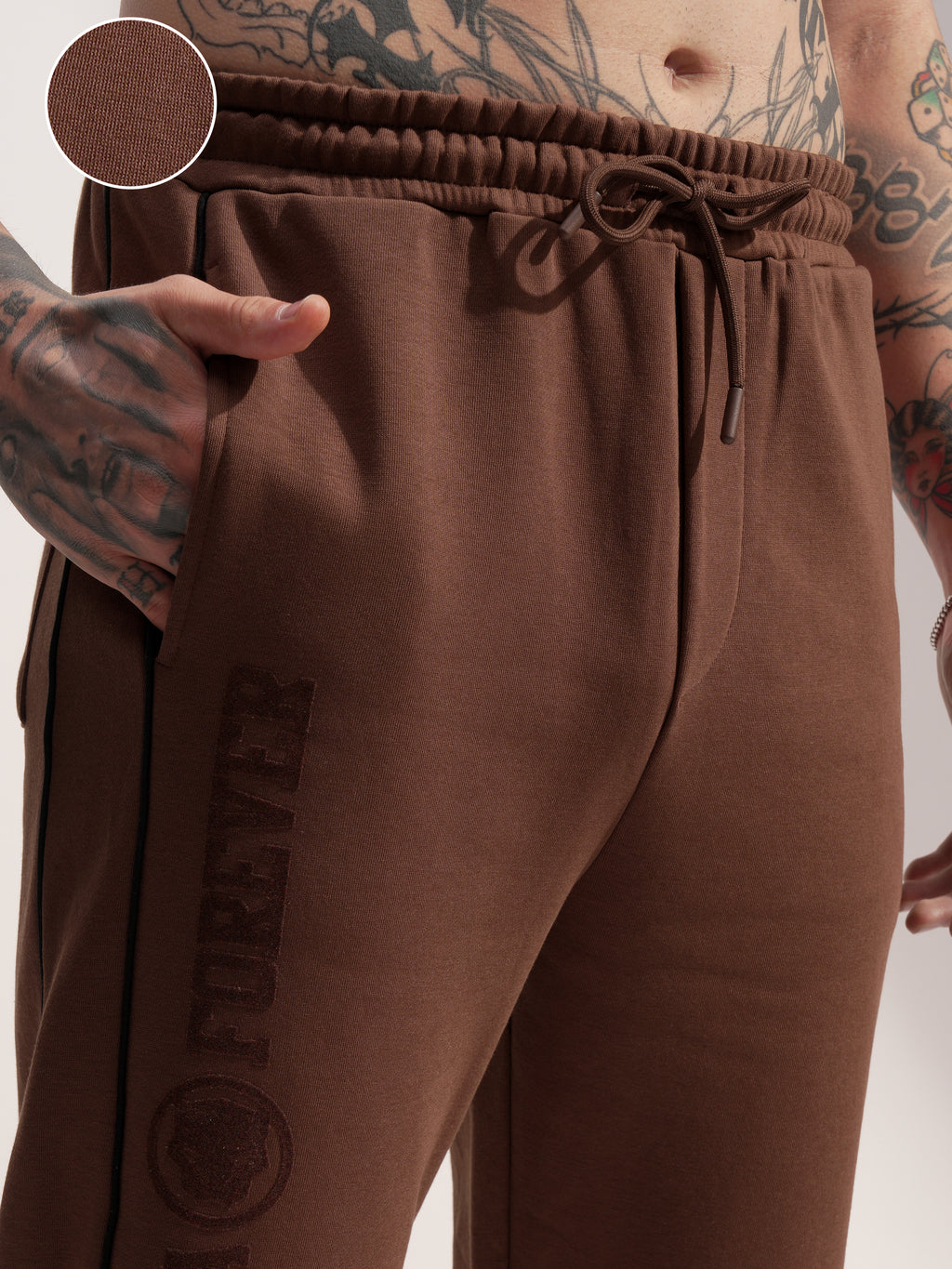 Marvel By Highlander Men Brown Black Panther Baggy Solid Joggers - Brown - Image 5