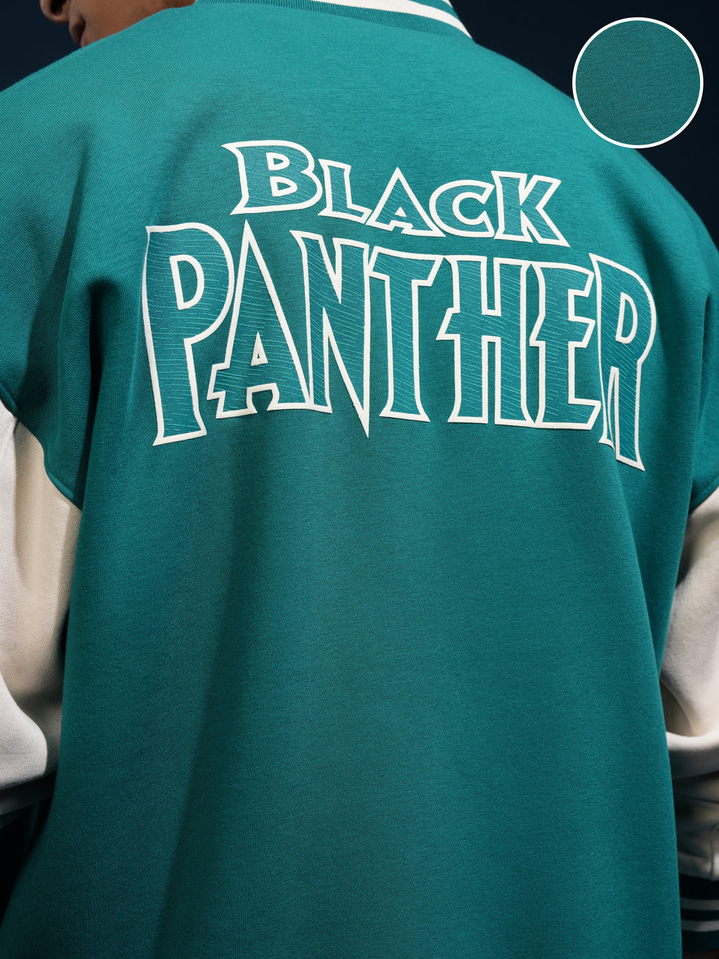 Marvel By Highlander Men Green Black Panther Printed Varsity Jacket - Green - Image 5