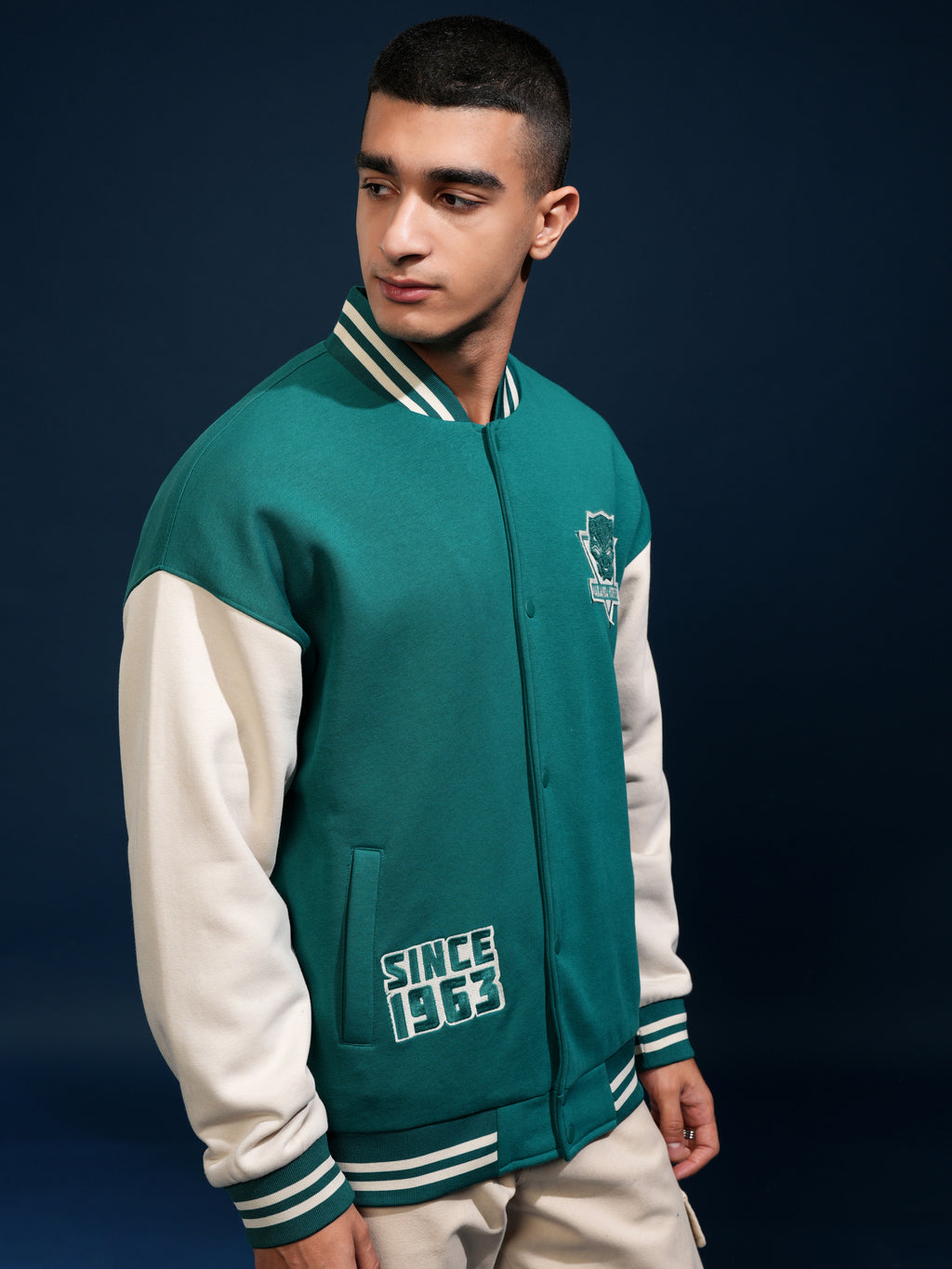 Marvel By Highlander Men Green Black Panther Printed Varsity Jacket - Green - Image 6