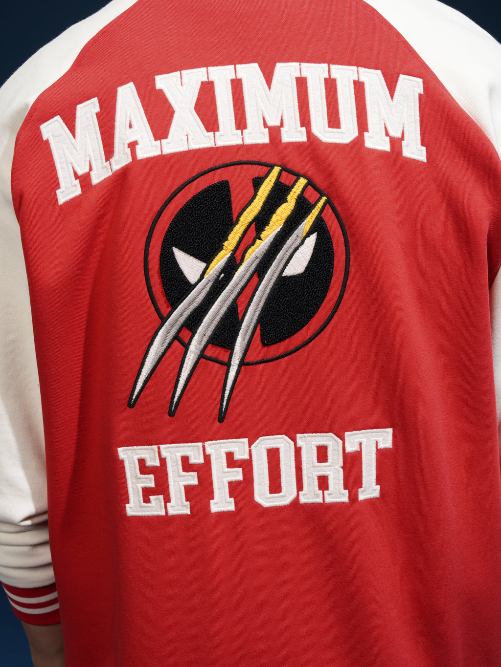 Marvel By Highlander Men Red Deadpool And Wolverine Printed Varsity Jacket - Red - Image 7
