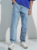 Marvel By Highlander Men Blue Black Panther Straight Fit Stretchable Jeans - Blue - Image 1