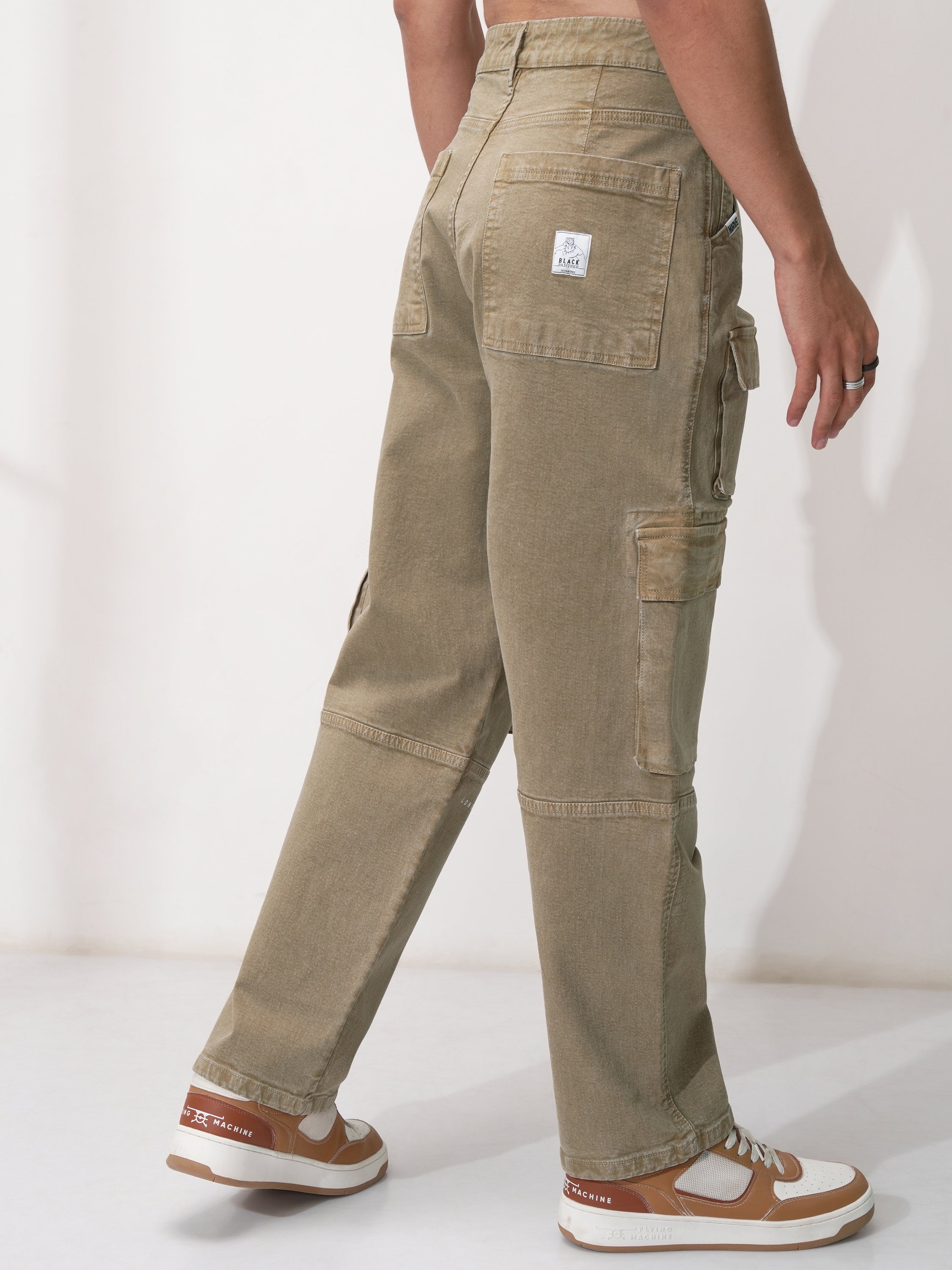 Marvel By Highlander Men Khaki Black Panther Relaxed Fit Stretchable Jeans - Khaki - Image 3