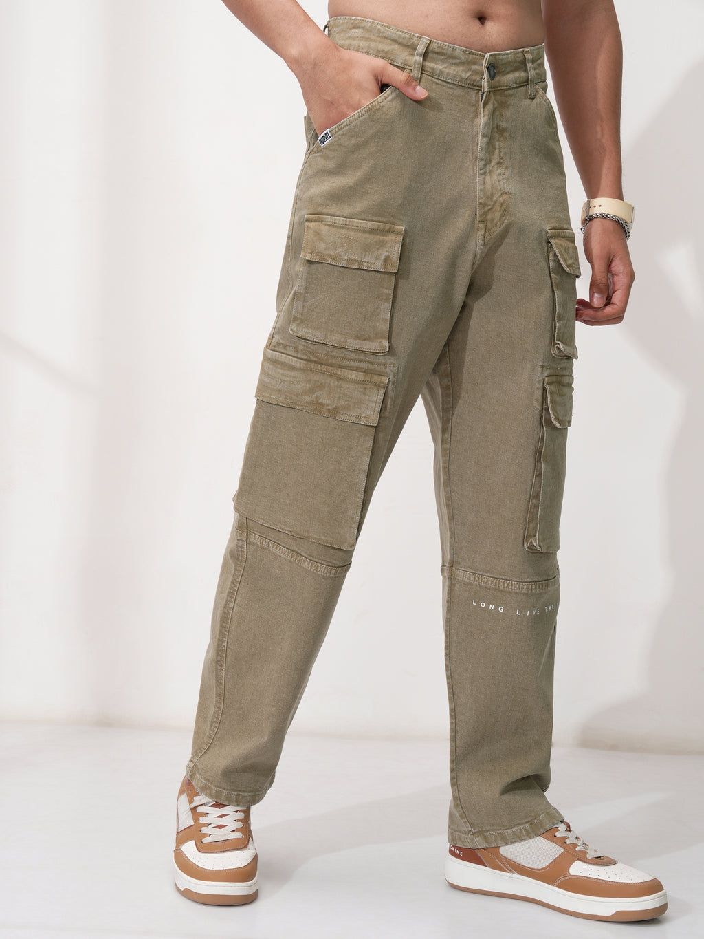 Marvel By Highlander Men Khaki Black Panther Relaxed Fit Stretchable Jeans - Khaki - Image 6