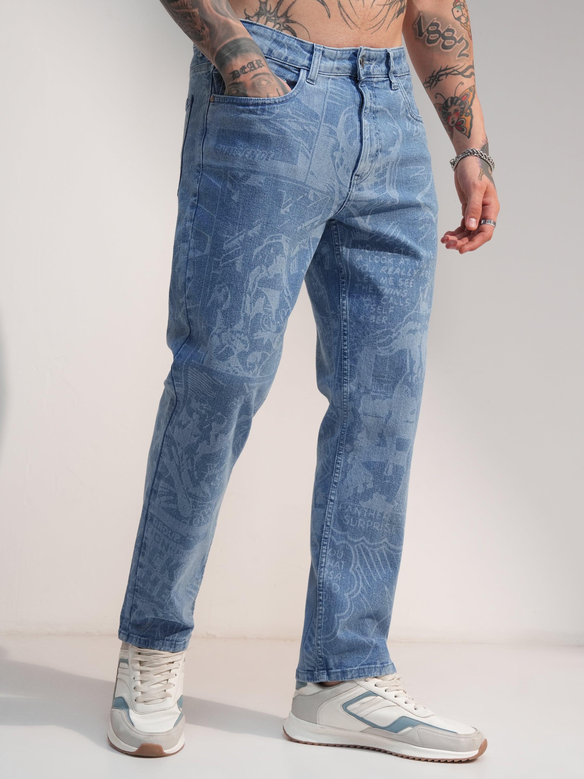 Marvel By Highlander Men Blue Black Panther Tapered Fit Stretchable Jeans - Blue - Image 6