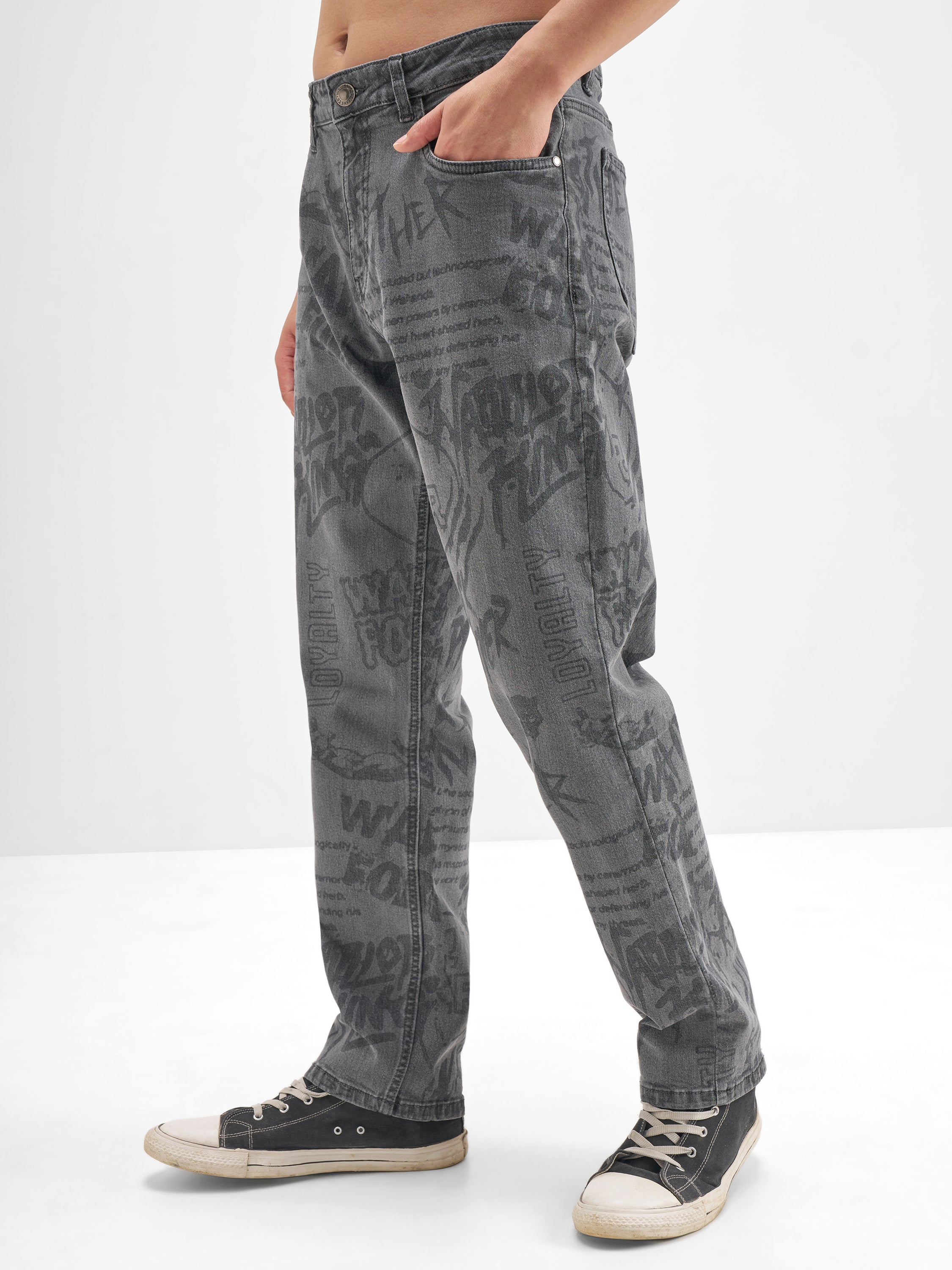 Marvel By Highlander Men Grey Black Panther Straight Fit Jeans - Grey - Image 4