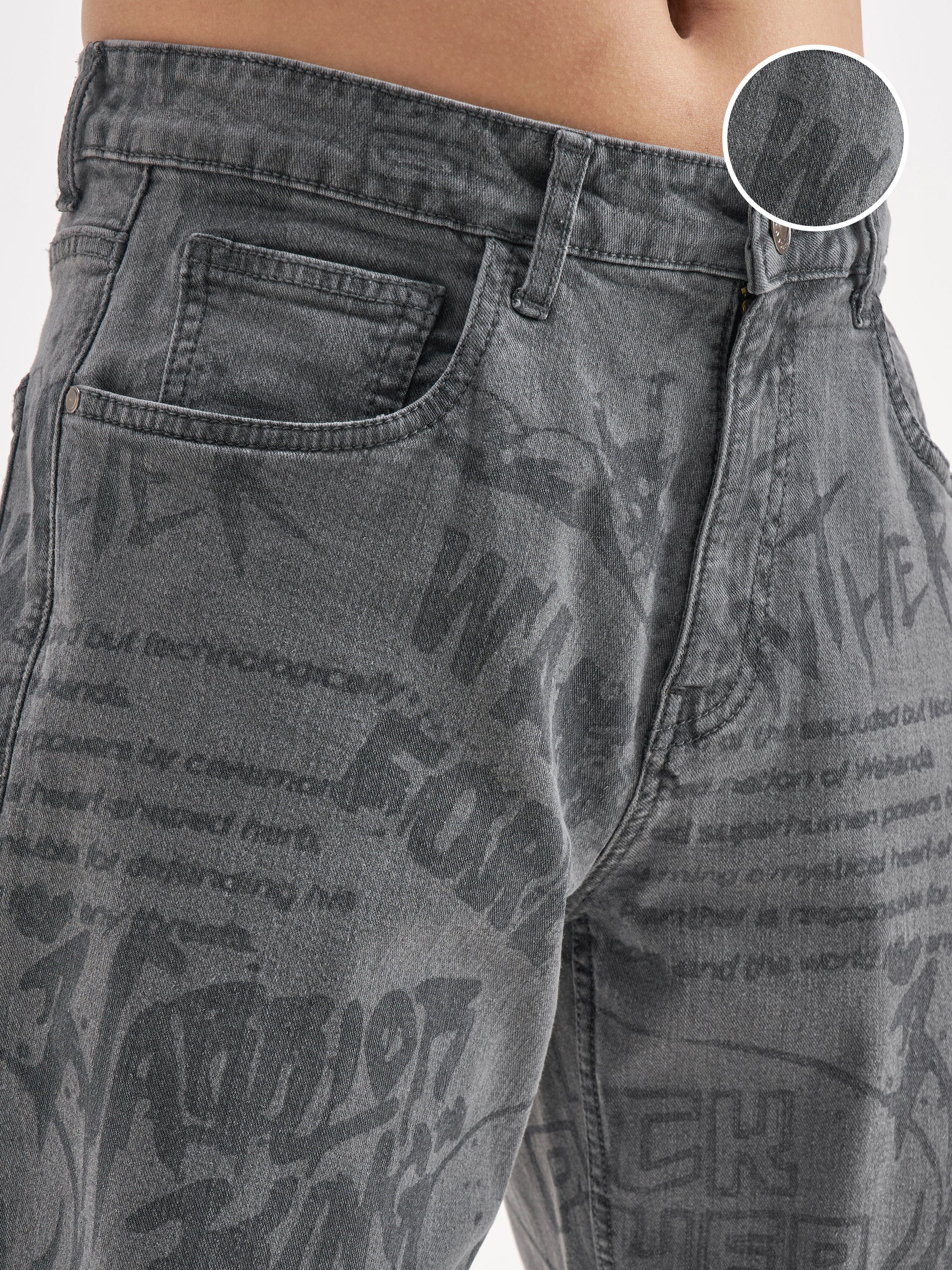 Marvel By Highlander Men Grey Black Panther Straight Fit Jeans - Grey - Image 5