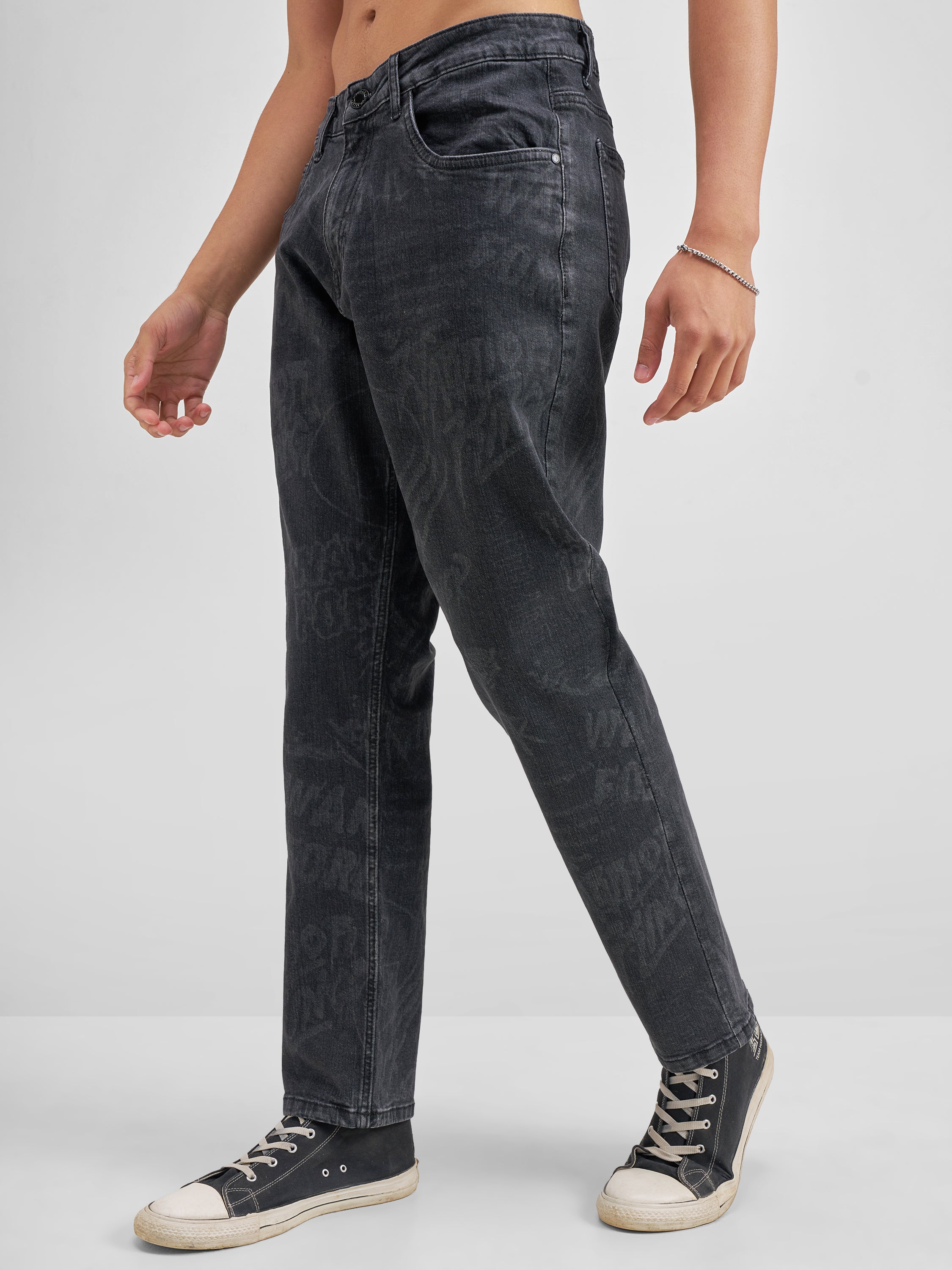 Marvel By Highlander Men Grey Black Panther Straight Fit Jeans - Grey - Image 4