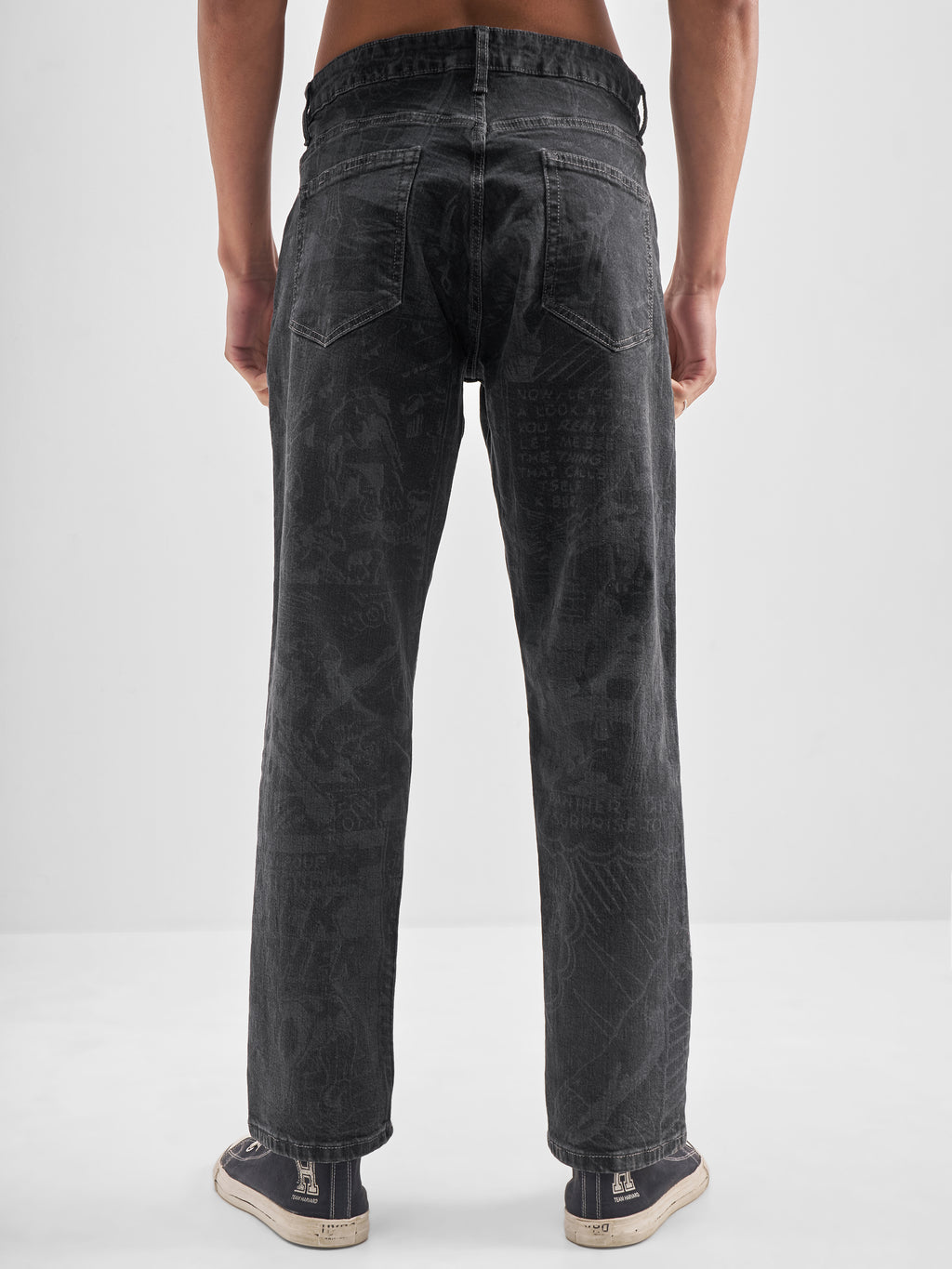 Marvel By Highlander Men Black Black Panther Straight Fit Jeans - Black - Image 3