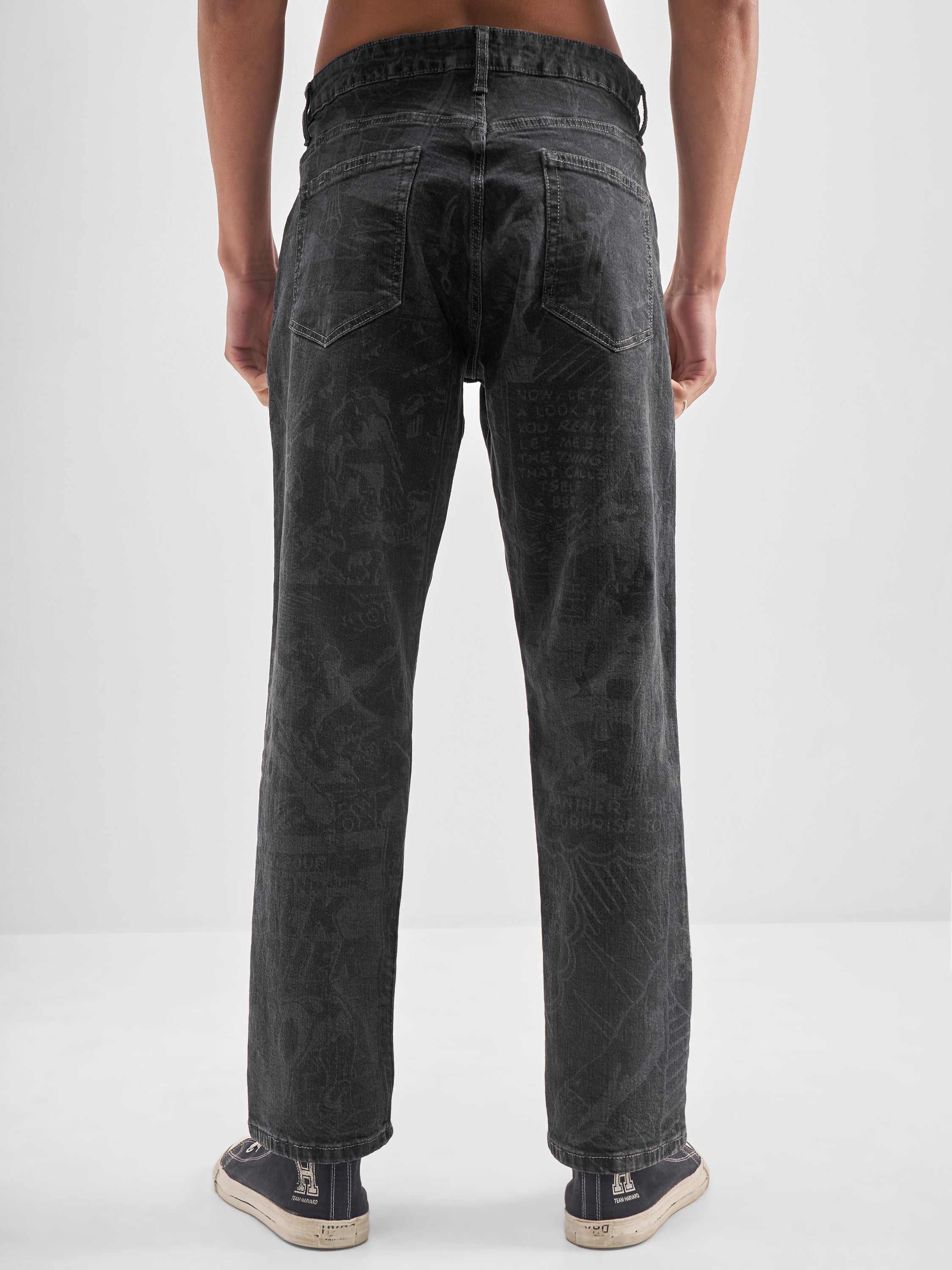 Marvel By Highlander Men Black Black Panther Straight Fit Jeans - Black - Image 3