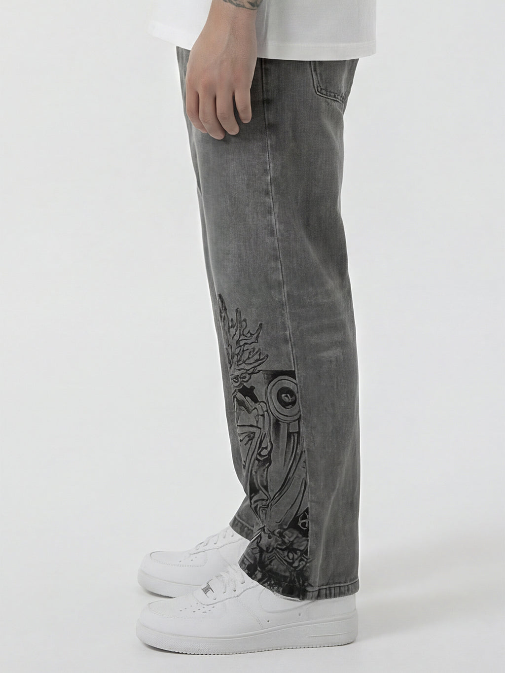 Marvel By Highlander Men Grey Groot Straight Fit Jeans - Grey - Image 4