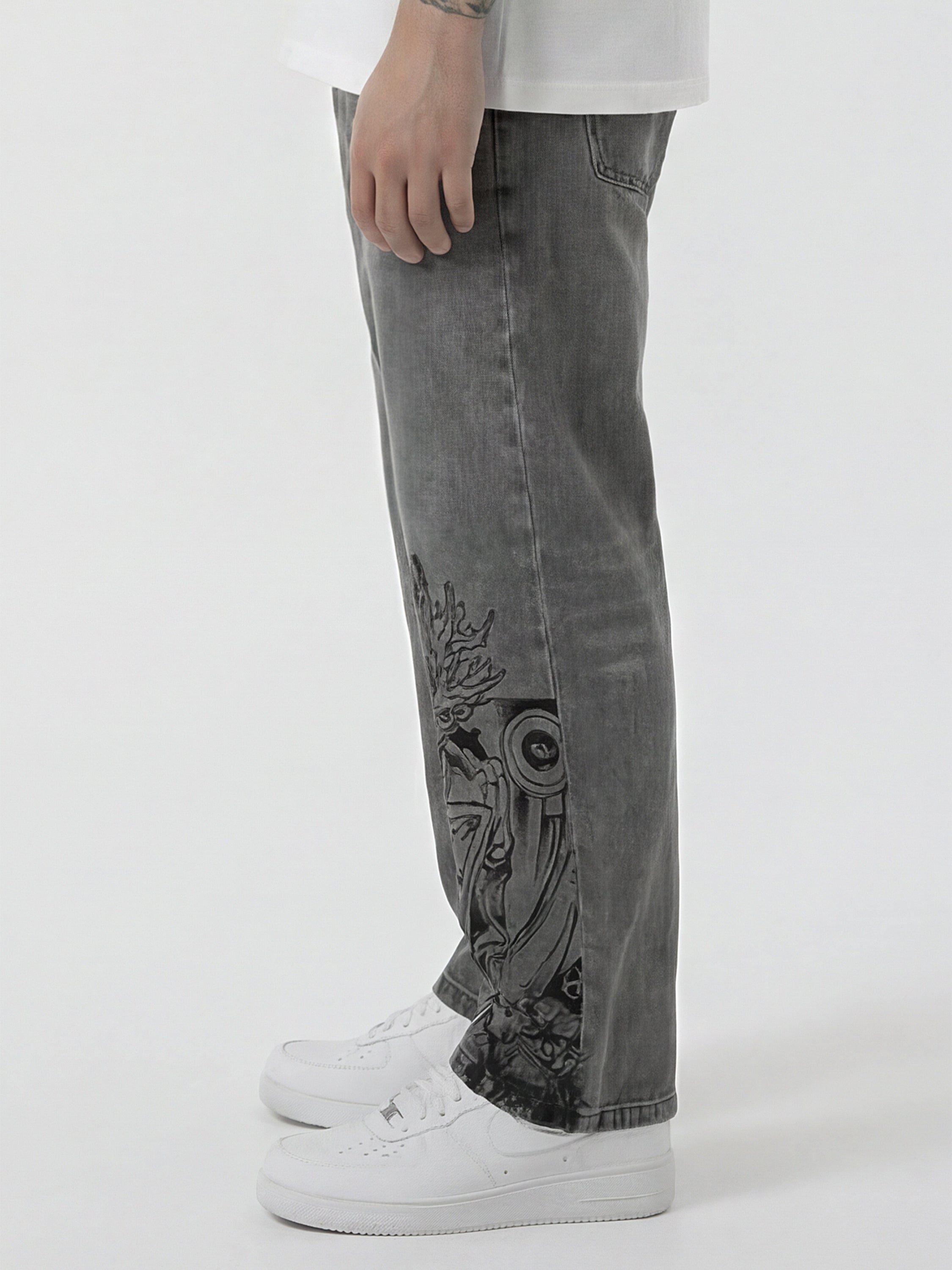 Marvel By Highlander Men Grey Groot Straight Fit Jeans - Grey - Image 4