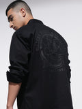 Marvel By Highlander Men Black Spider-Man Printed Oversized Fit Casual Shirt - Black - Image 1