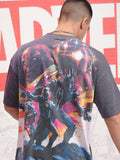 Marvel By Highlander Men Black Guardians Of The Galaxy Printed Round Neck Oversized Fit T-Shirt - Black - Image 1