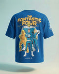Marvel By Highlander Men Blue Fantastic Printed Round Neck T-Shirt - Blue - Image 1