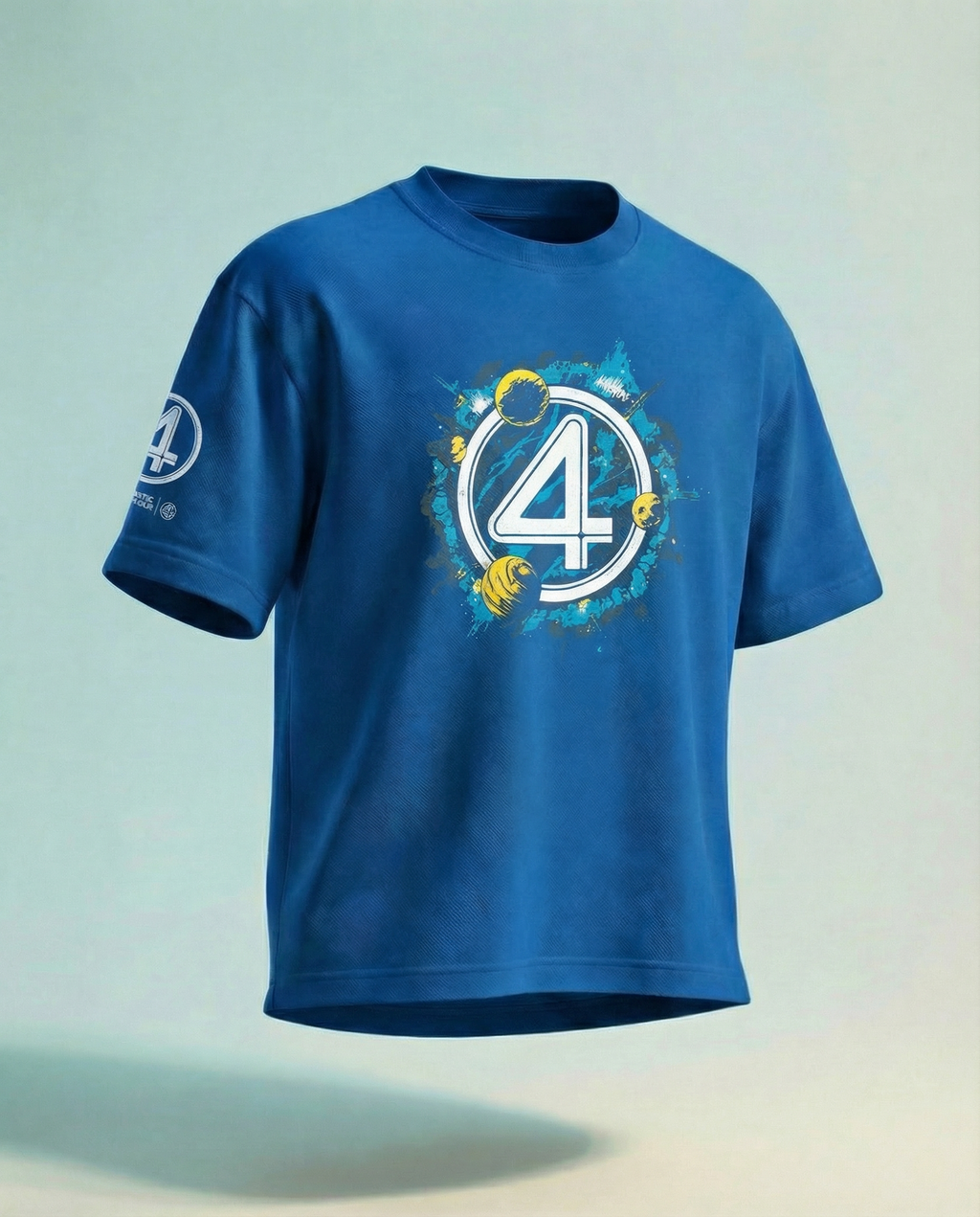 Marvel By Highlander Men Blue Fantastic Printed Round Neck T-Shirt - Blue - Image 2