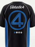 Marvel By Highlander Men Black The Fantastic Four Printed Round Neck Oversized Fit T-Shirt - Black - Image 1