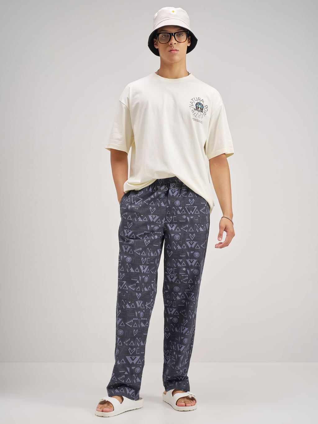 Marvel By Highlander Men Navy Blue Black Panther Printed Lounge Pant - Navy Blue - Image 2