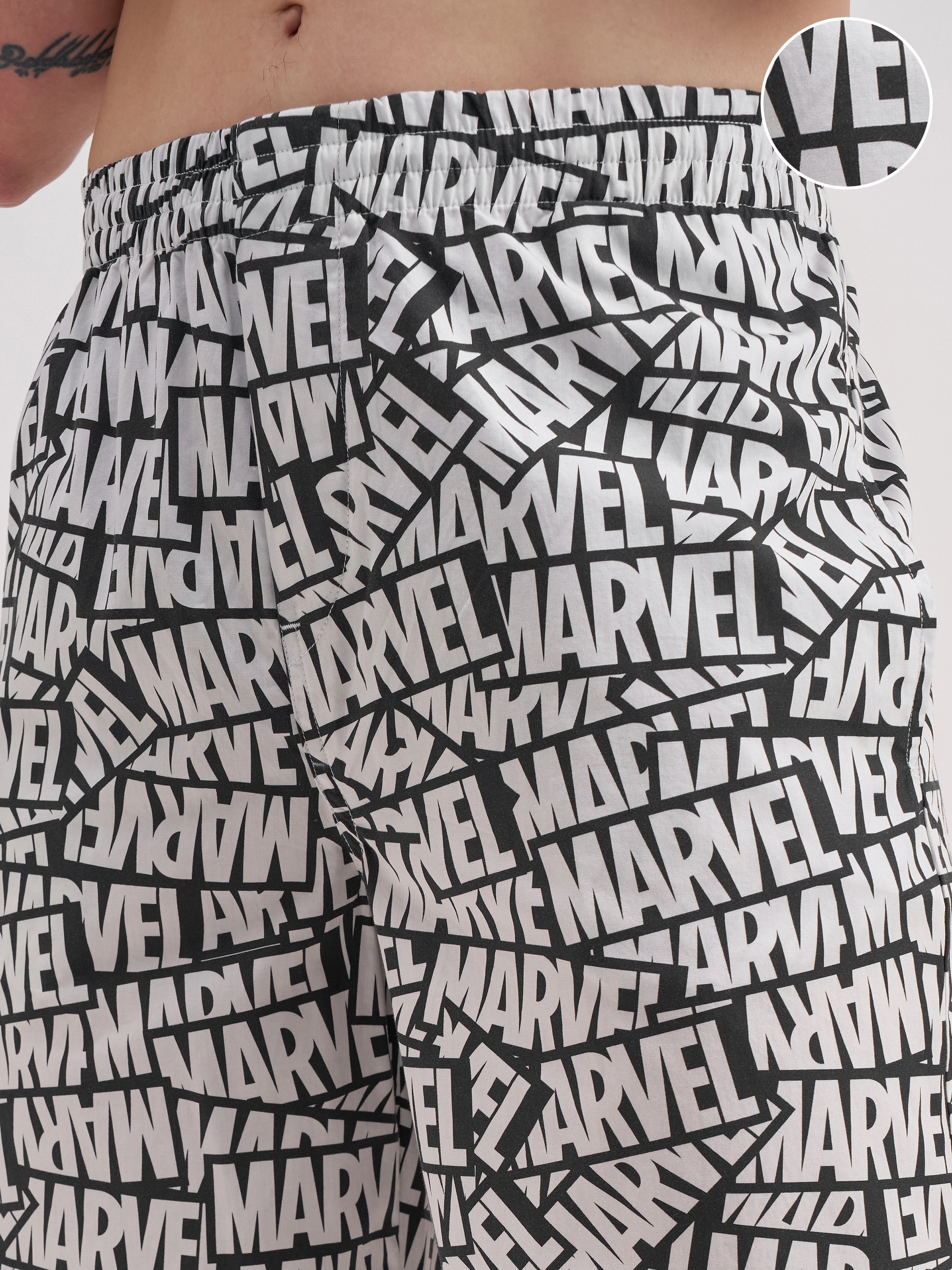 Marvel By Highlander Men White Marvel Printed Lounge Pant - White - Image 5