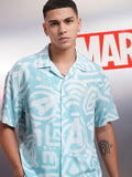 Marvel By Highlander Men Blue Avengers Printed Relaxed Fit Casual Shirt - Blue - Image 1
