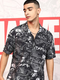 Star Wars By Highlander Men Black Darth Vader Printed Relaxed Fit Casual Shirt - Black - Image 1