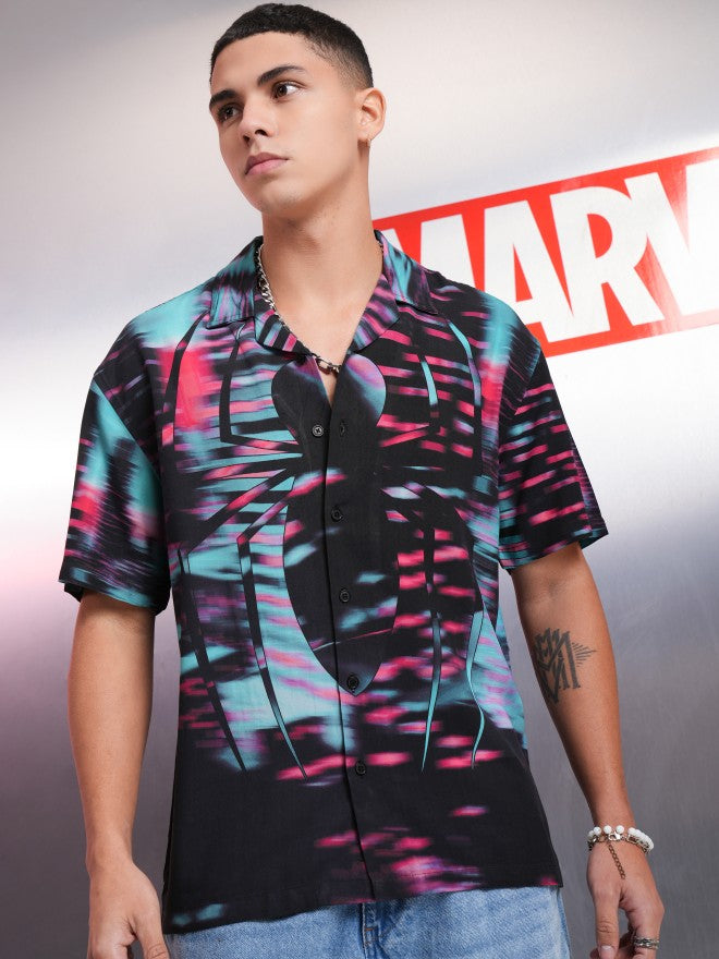 Marvel By Highlander Men Multi Spider-Man And Venom Printed Relaxed Fit Casual Shirt - Multi - Image 3