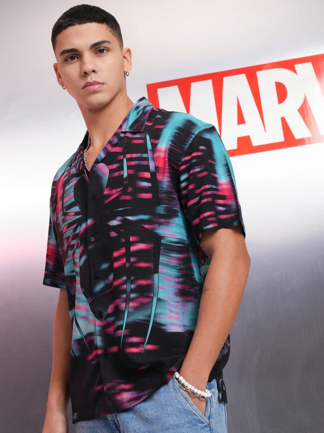 Marvel By Highlander Men Multi Spider-Man And Venom Printed Relaxed Fit Casual Shirt - Multi - Image 4
