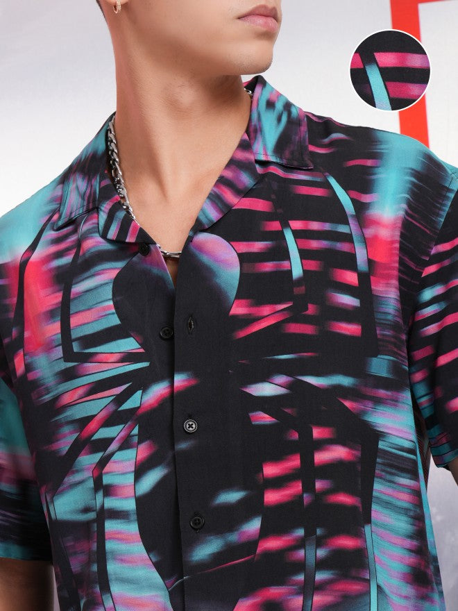 Marvel By Highlander Men Multi Spider-Man And Venom Printed Relaxed Fit Casual Shirt - Multi - Image 5