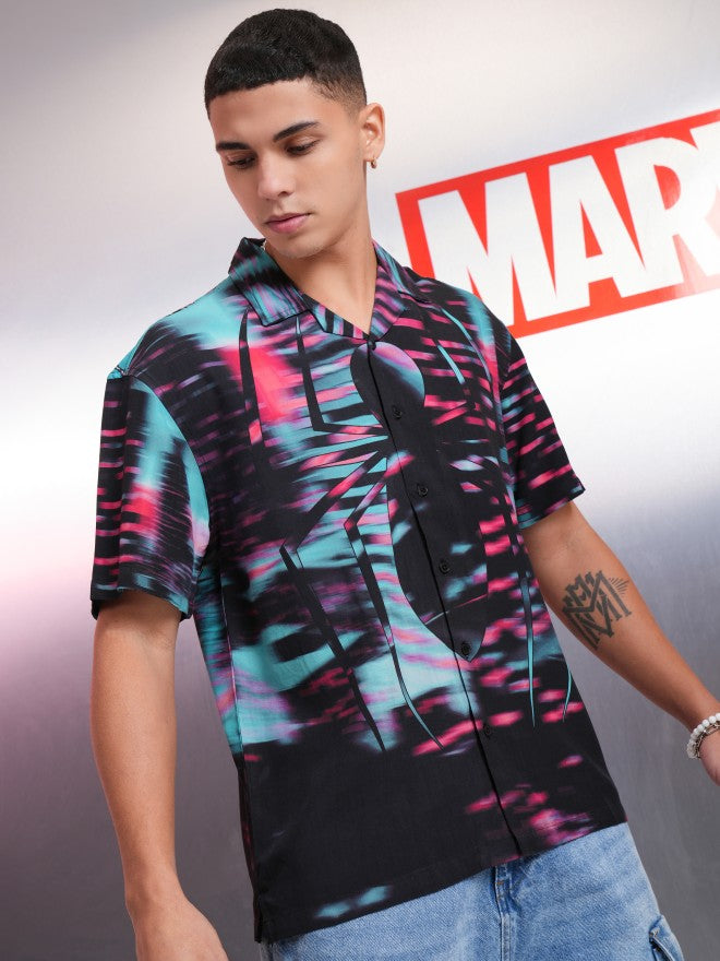 Marvel By Highlander Men Multi Spider-Man And Venom Printed Relaxed Fit Casual Shirt - Multi - Image 6