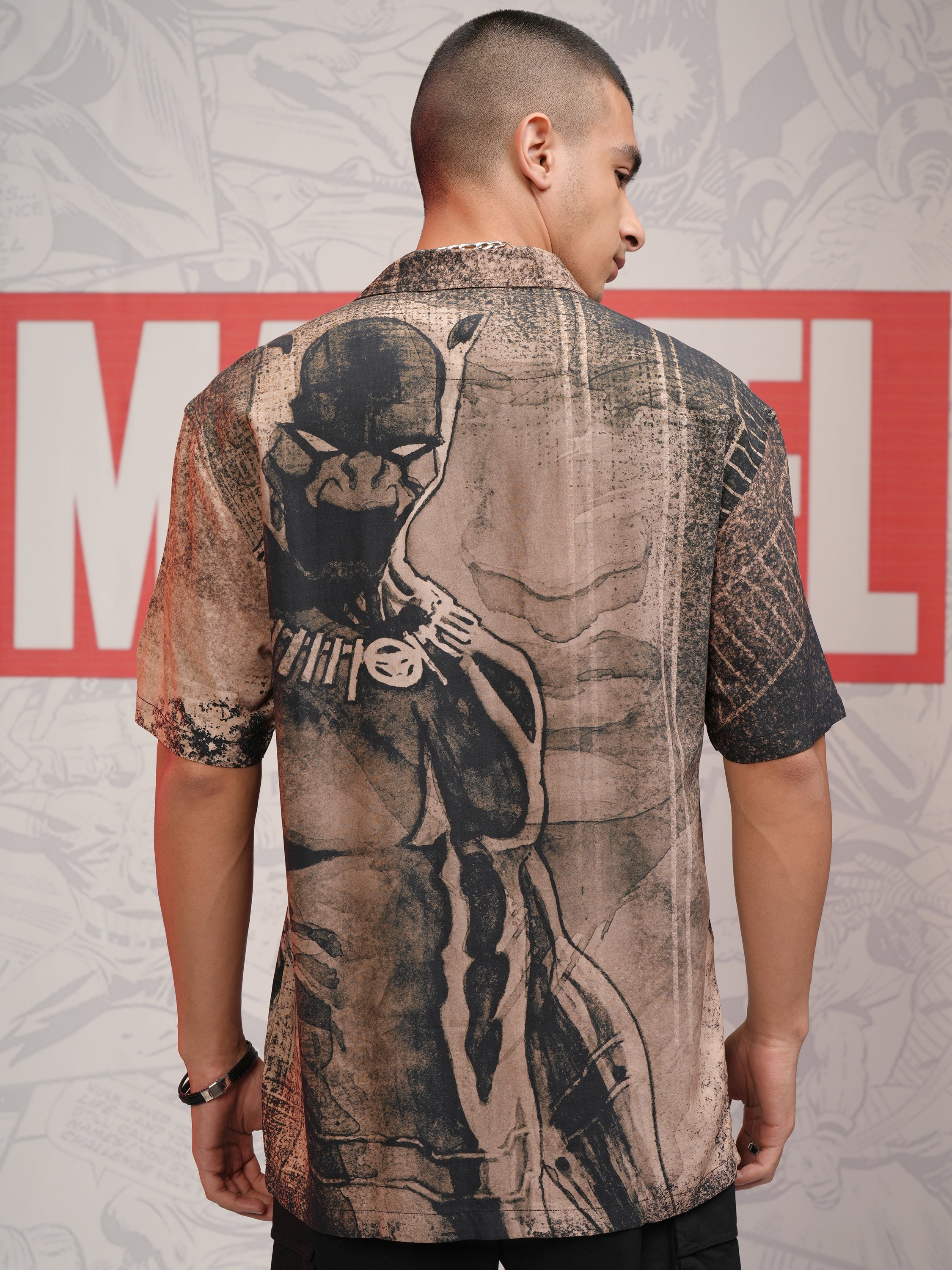 Marvel By Highlander Men Black Black Panther Printed Relaxed Fit Casual Shirt - Black - Image 3