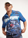 Marvel By Highlander Men Blue Venom Printed Relaxed Fit Casual Shirt - Blue - Image 1