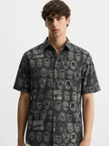 Marvel By Highlander Men Black Marvel Comics Printed Regular Fit Casual Shirt - Black - Image 1