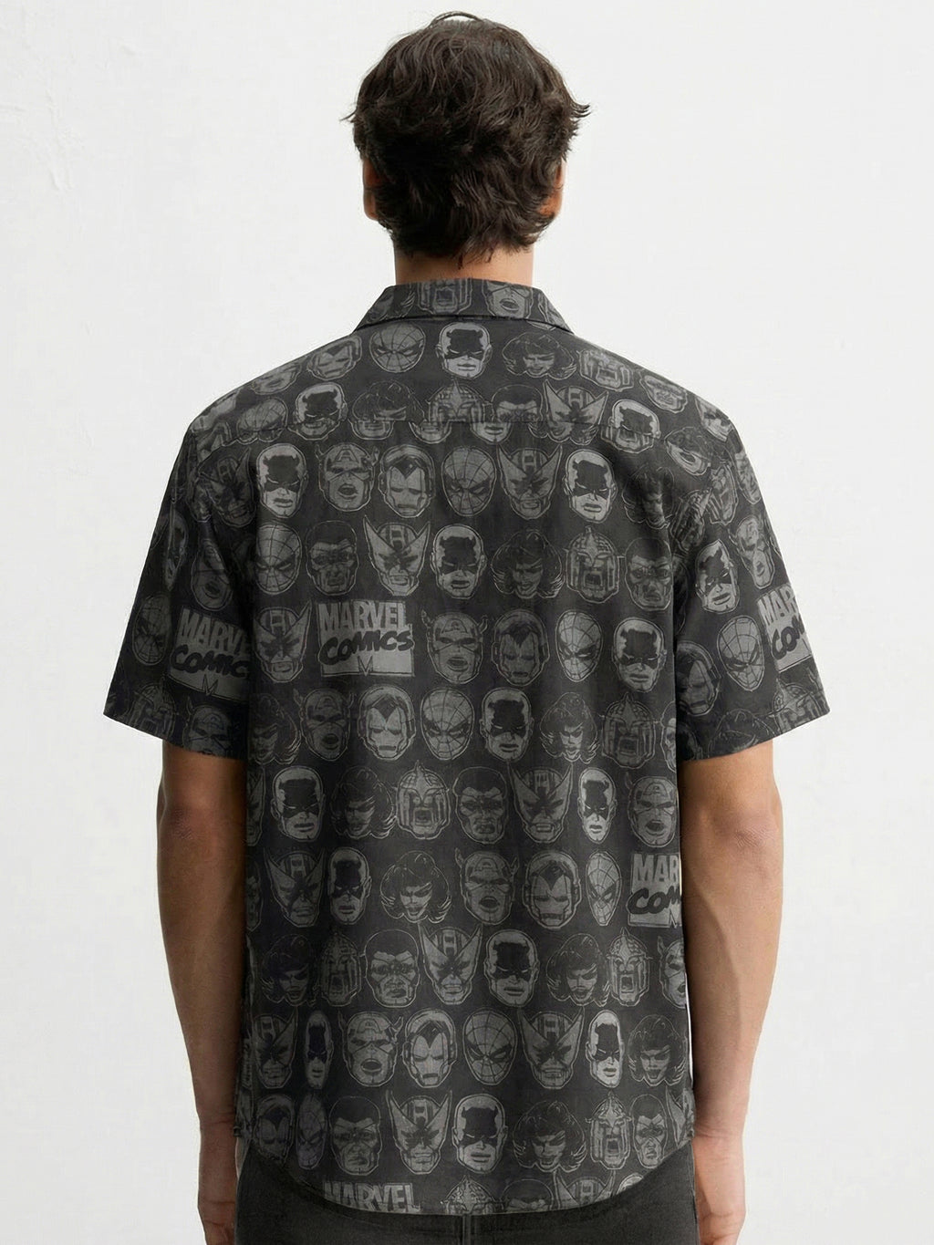 Marvel By Highlander Men Black Marvel Comics Printed Regular Fit Casual Shirt - Black - Image 3