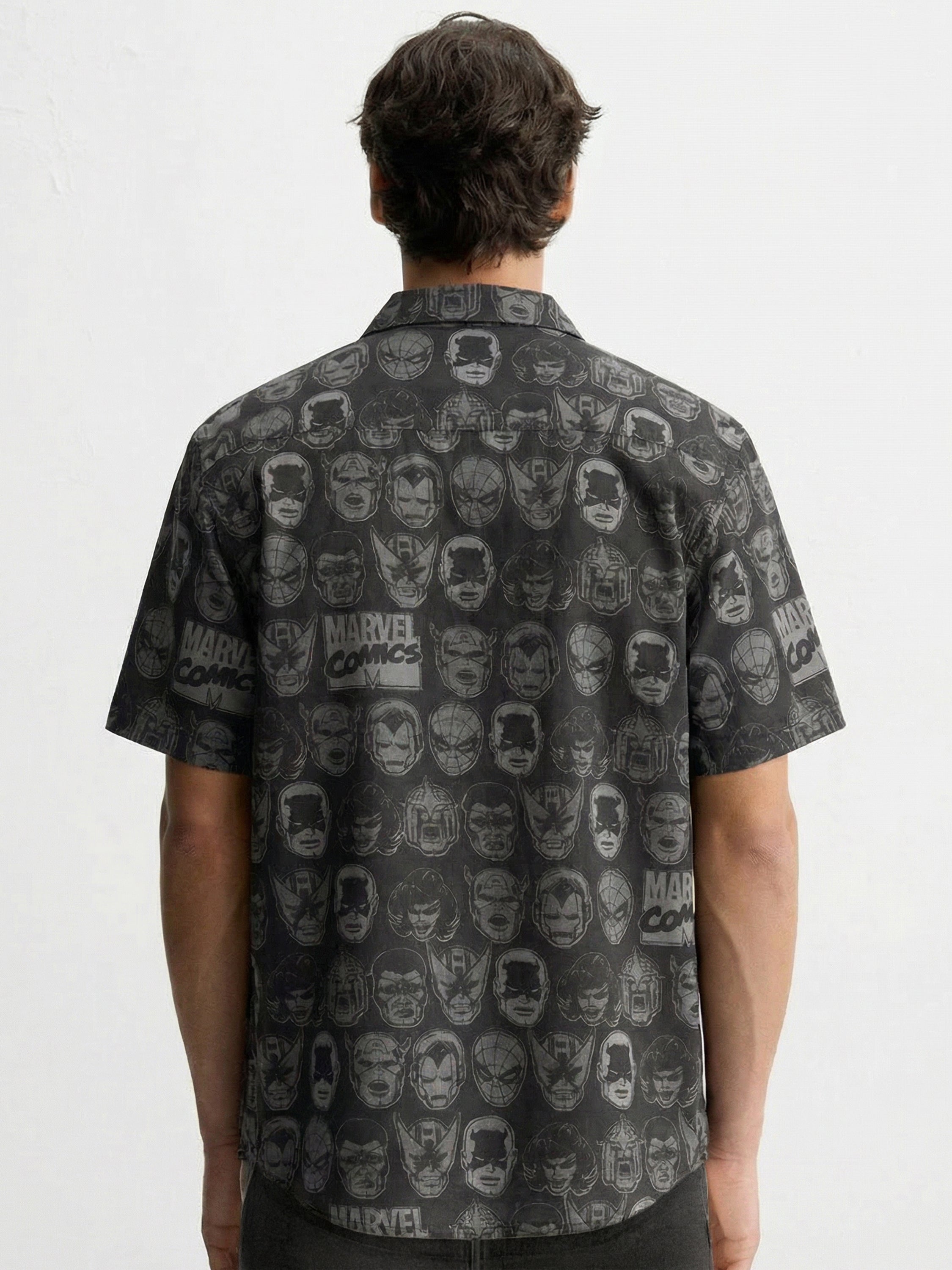 Marvel By Highlander Men Black Marvel Comics Printed Regular Fit Casual Shirt - Black - Image 3