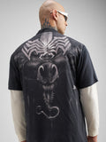 Marvel By Highlander Men Black Spider-Man Printed Relaxed Fit Casual Shirt - Black - Image 1
