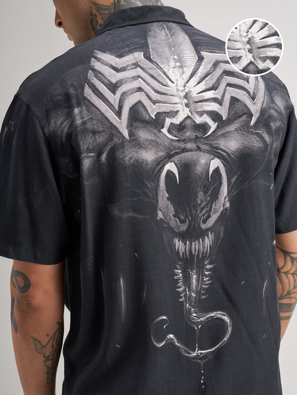 Marvel By Highlander Men Black Spider-Man Printed Relaxed Fit Casual Shirt - Black - Image 5