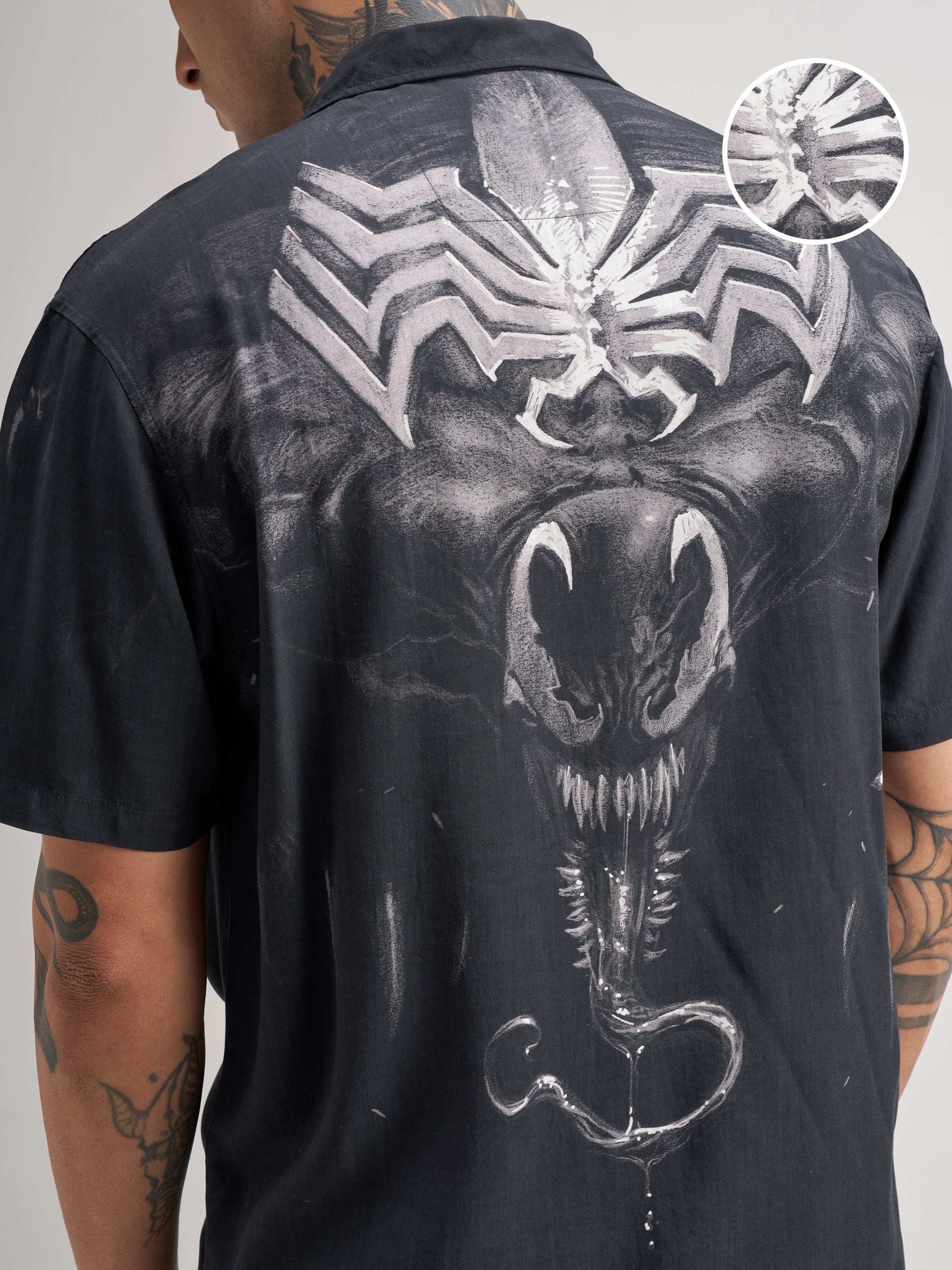 Marvel By Highlander Men Black Spider-Man Printed Relaxed Fit Casual Shirt - Black - Image 5