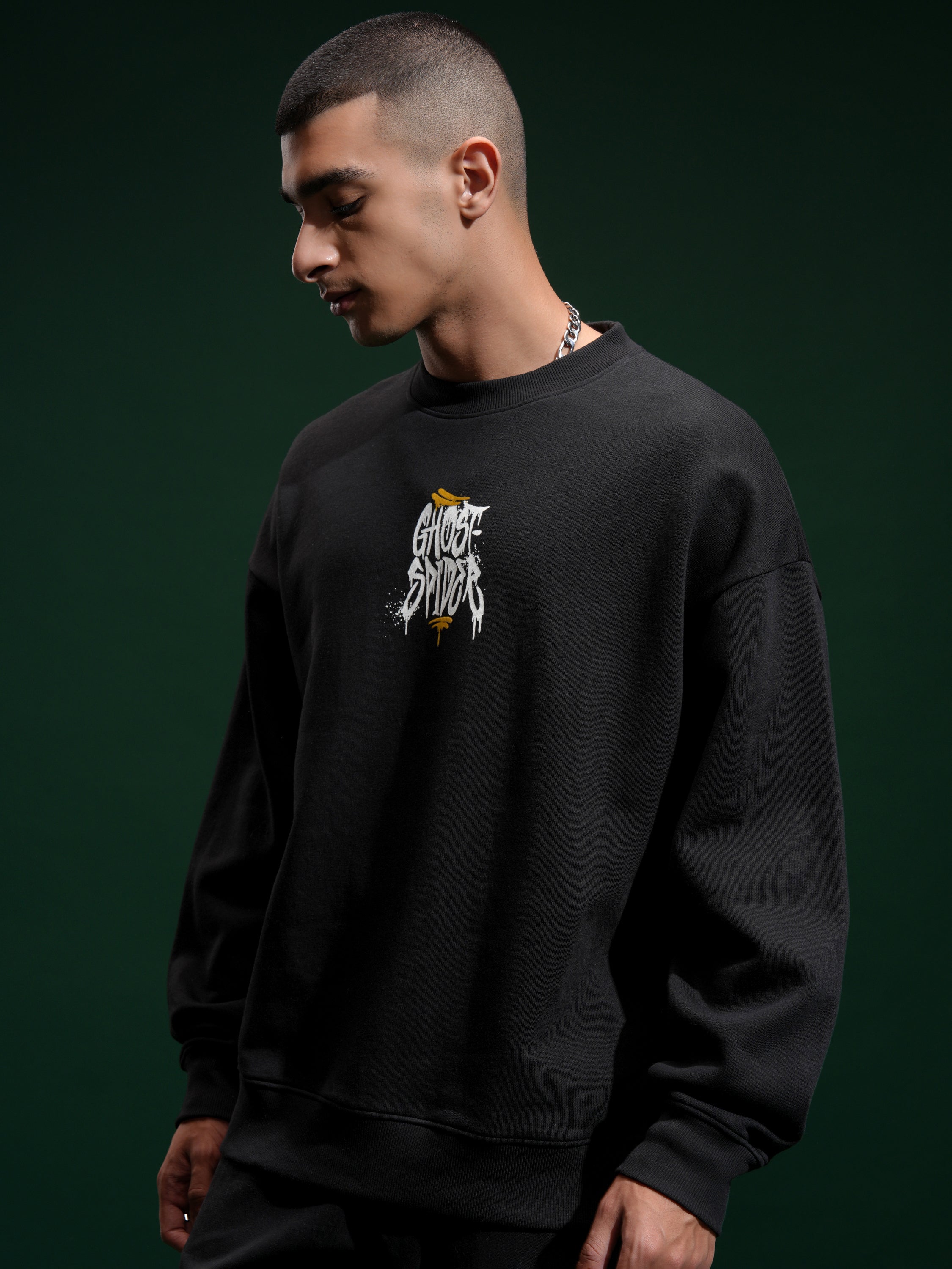 Marvel By Highlander Men Black Spider-Man Round Neck Pullover Sweatshirt - Black - Image 4