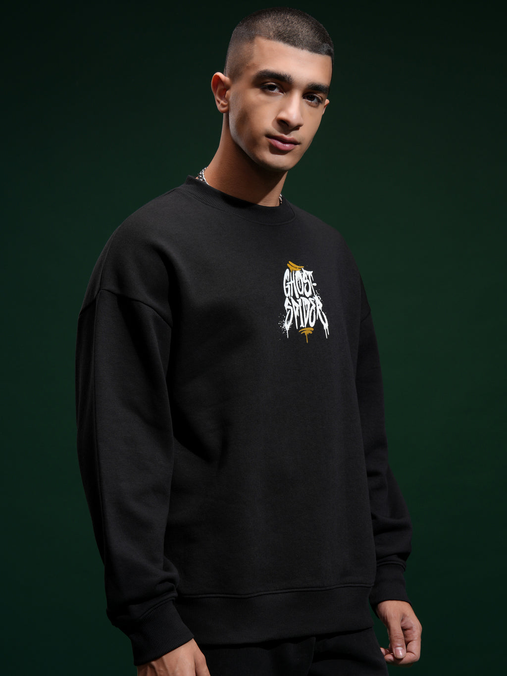 Marvel By Highlander Men Black Spider-Man Round Neck Pullover Sweatshirt - Black - Image 6