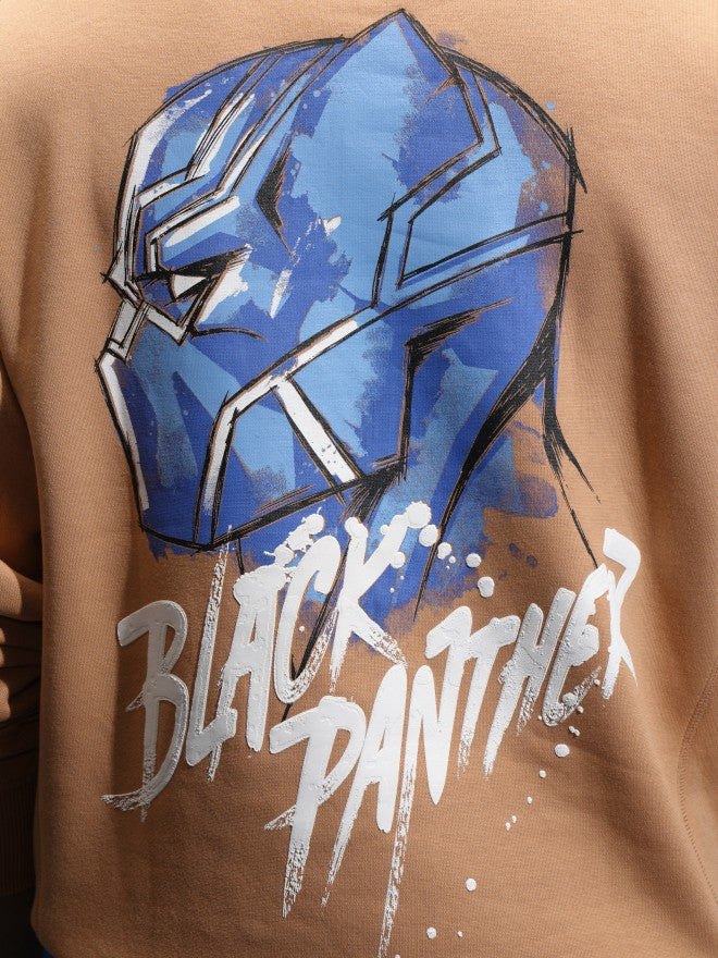 Marvel By Highlander Men Brown Black Panther Round Neck Pullover Sweatshirt - Brown - Image 7