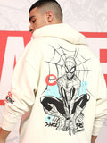 Marvel By Highlander Men White Spider-Man Hooded Pullover Sweatshirt - White - Image 1