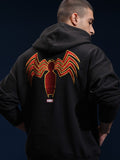 Marvel By Highlander Men Black Spider-Man Hooded Pullover Sweatshirt - Black - Image 1