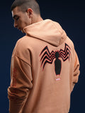 Marvel By Highlander Men Brown Spider-Man Hooded Pullover Sweatshirt - Brown - Image 1