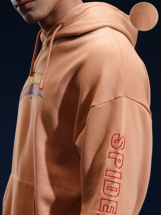 Marvel By Highlander Men Brown Spider-Man Hooded Pullover Sweatshirt - Brown - Image 5