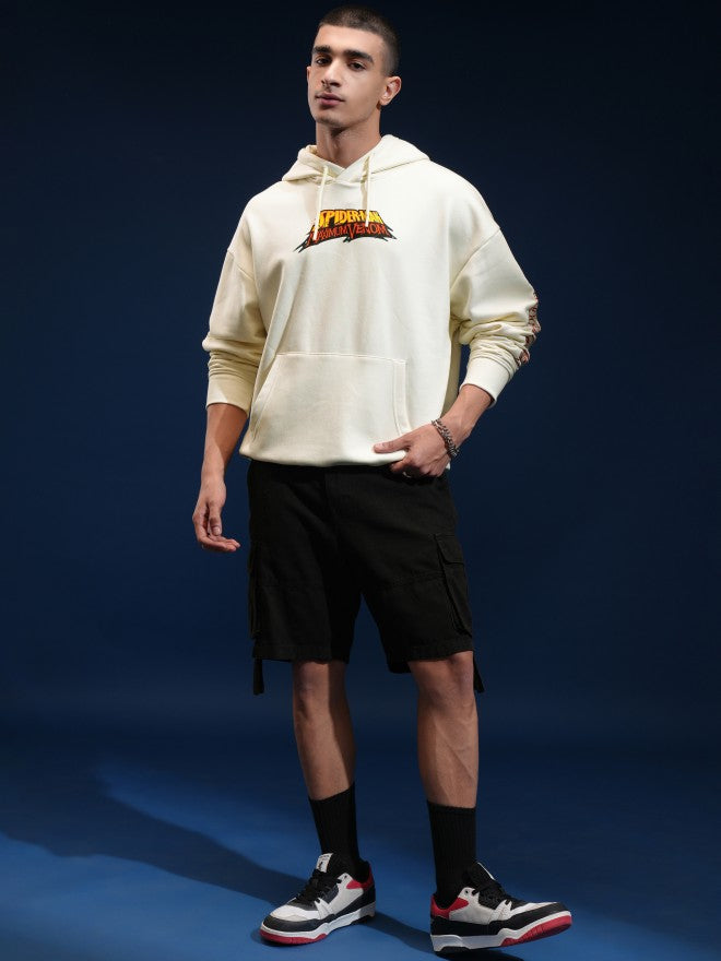 Marvel By Highlander Men White Spider-Man Hooded Pullover Sweatshirt - White - Image 2